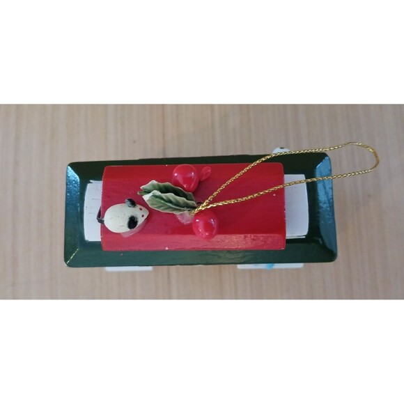 Dog on Choo Choo Train Christmas Ornament Wooden Holiday Tree Decoration - Picture 4 of 10